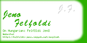 jeno felfoldi business card