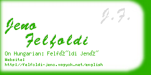 jeno felfoldi business card